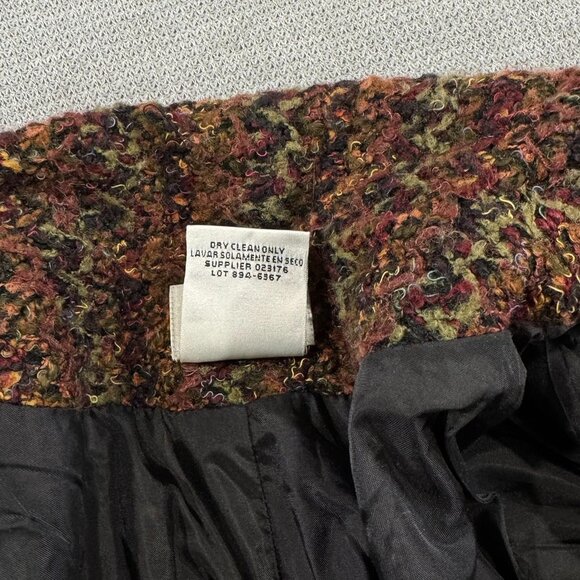 Liz Baker Woman Bouclé Button Front Coat Size 22W Multicolor Chevron Lined - Picture 15 of 15